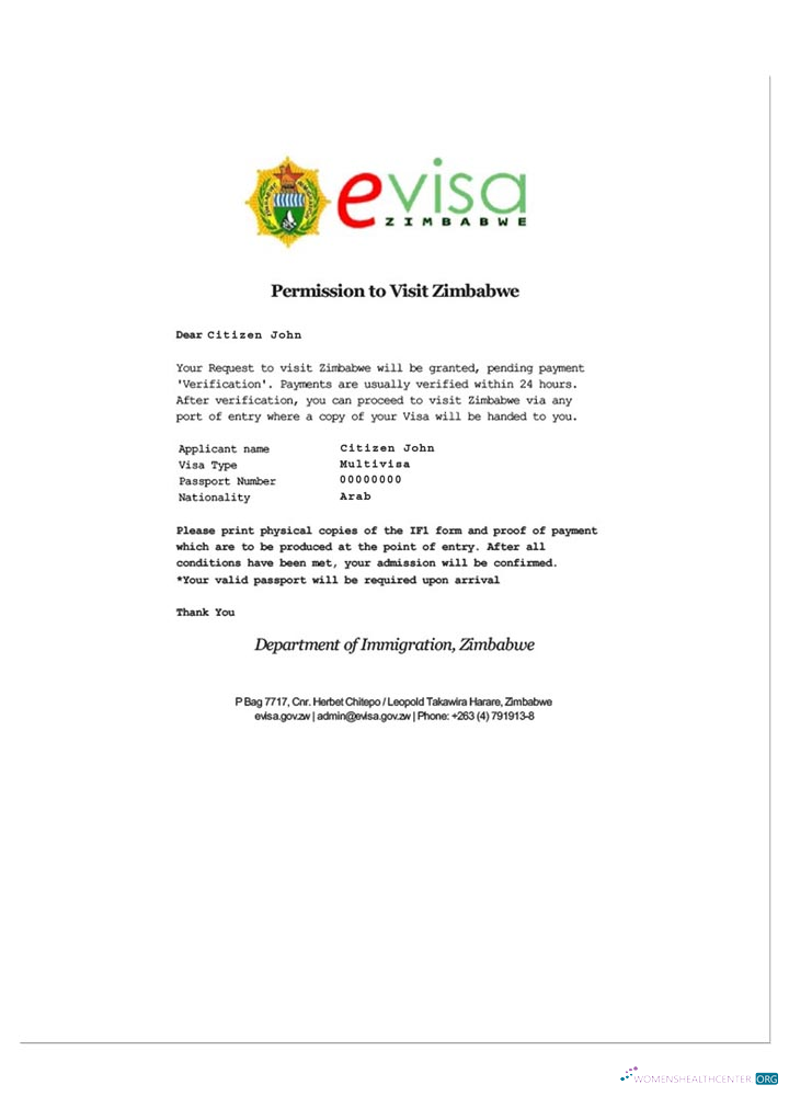 Download ZIMBABWE e visa Photoshop template